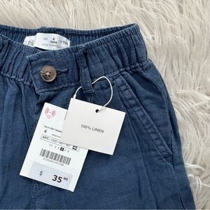 ZARA Kids Boys Navy Blue Linen Pants